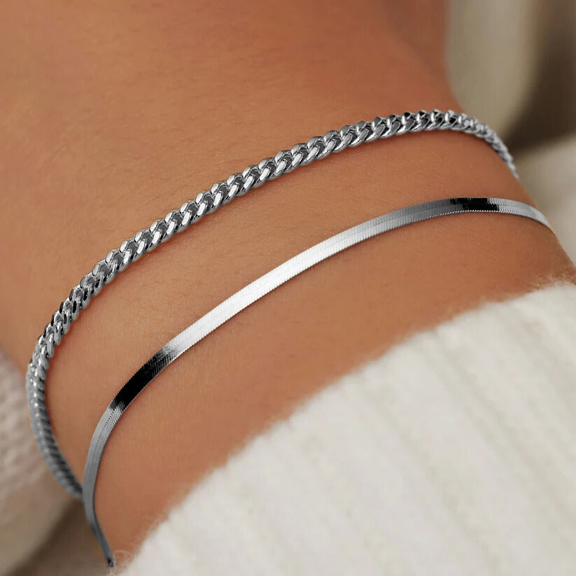 Bracelet soleil serpent en or blanc