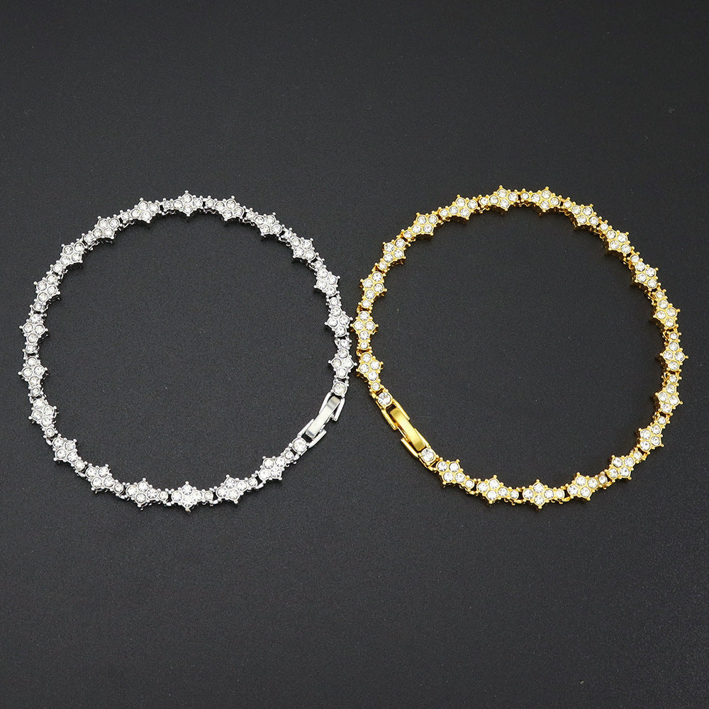 Bracelet tennis classique en grappe en or