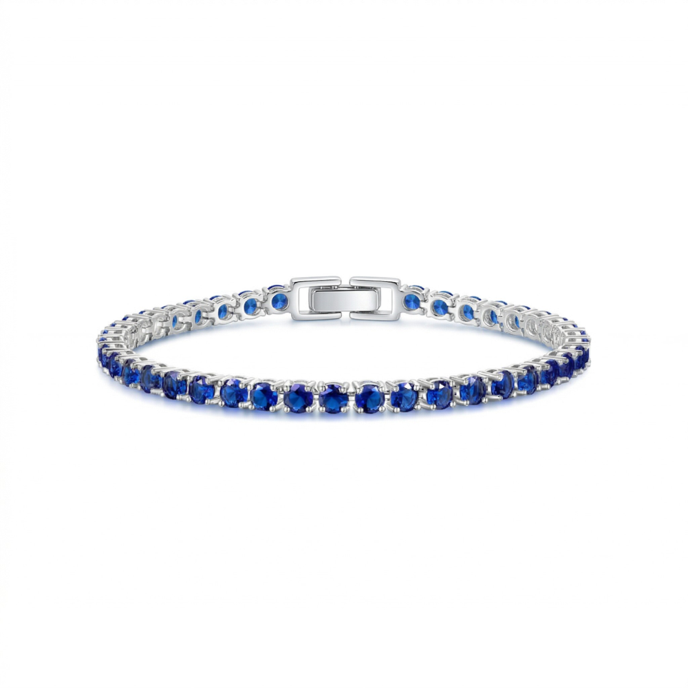 Bracelet tennis en saphir en or blanc