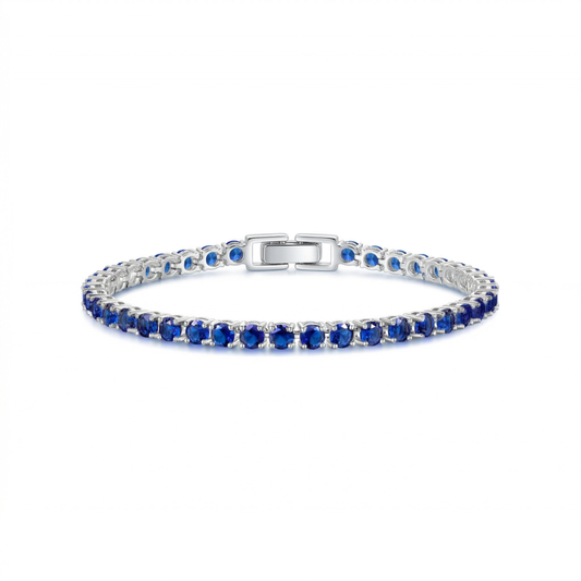 Bracelet Tennis en Saphir | Or Blanc