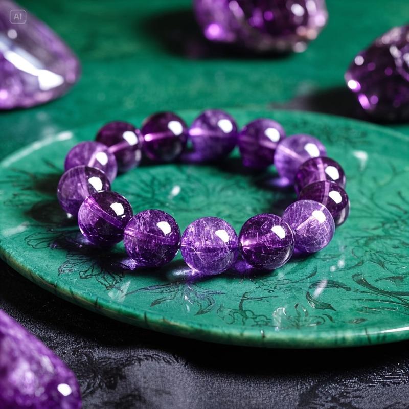 Bracelet Valeria avec perles violettes en or