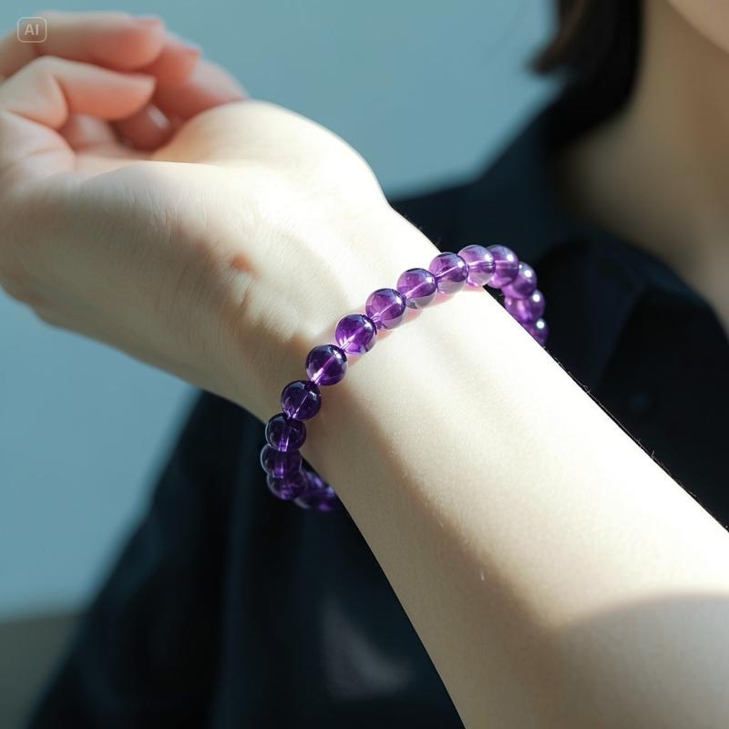 Bracelet Valeria avec perles violettes en or