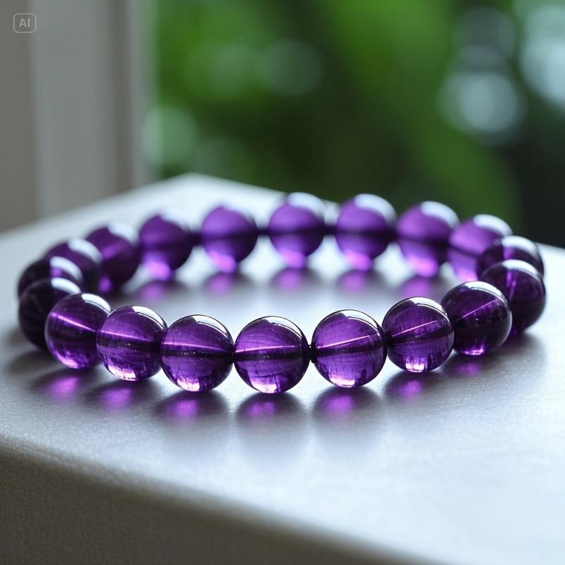 Bracelet Valeria avec perles violettes en or