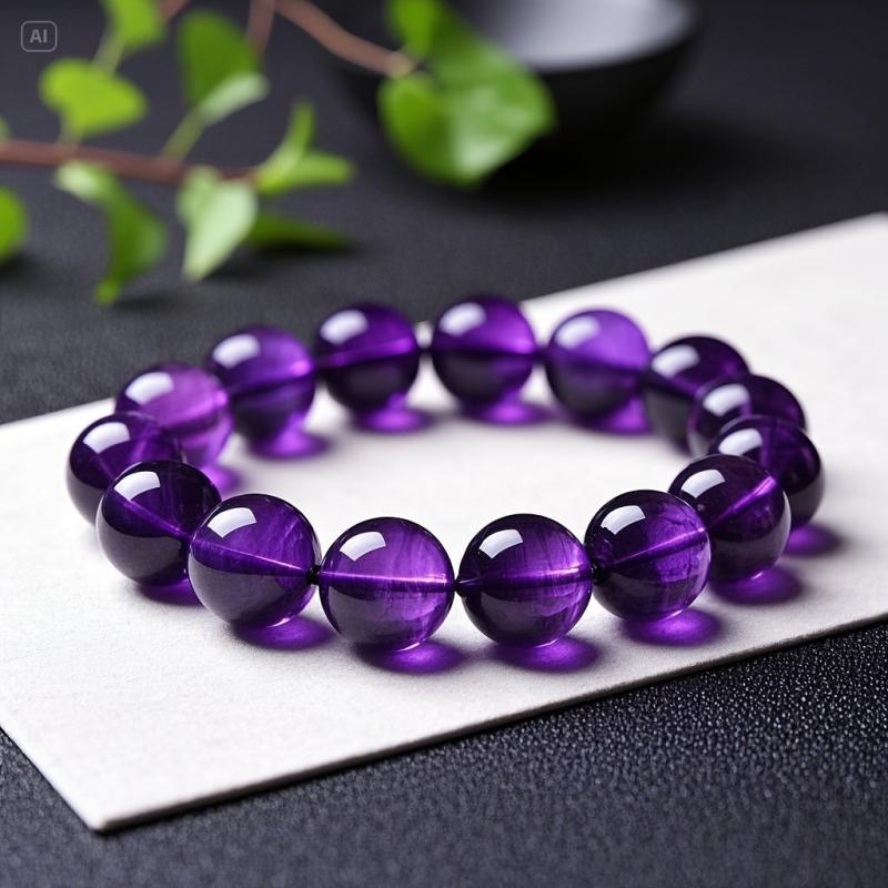 Bracelet Valeria avec perles violettes en or