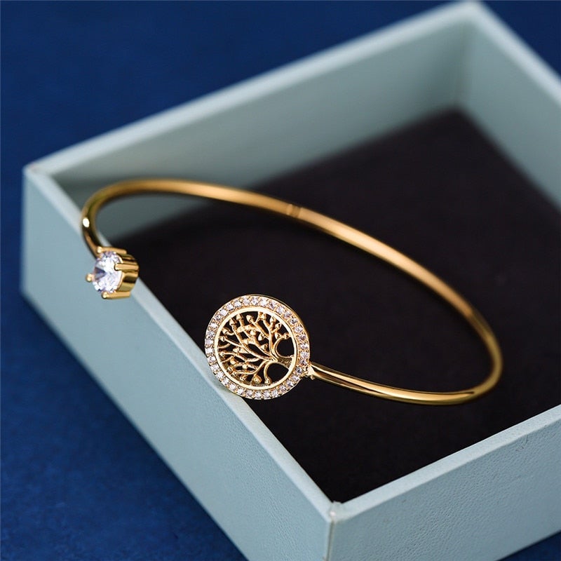 Bracelet ajustable arbre de vie en or