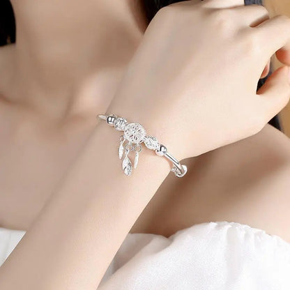 Bracelet attrape-rêves ajustable en argent