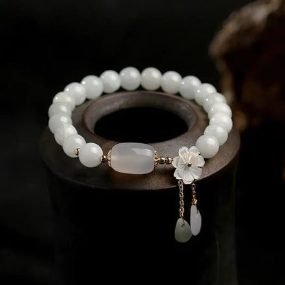 Bracelet avec Aigue-marine et Marguerites