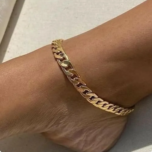Bracelet avec chaîne pour vacances à la plage en or