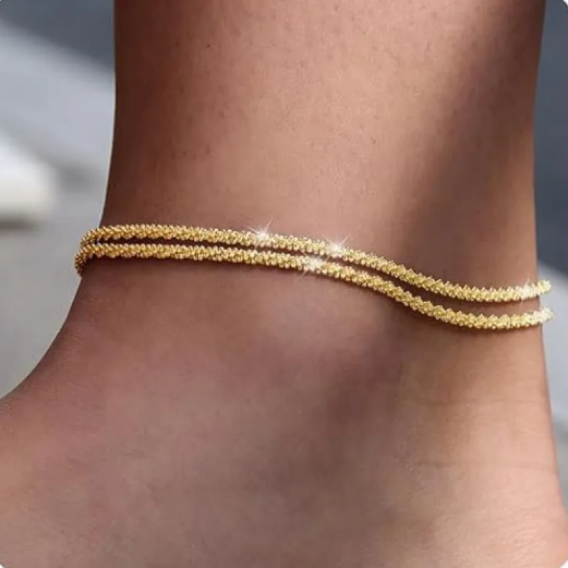 Bracelet avec chaîne pour vacances à la plage en or