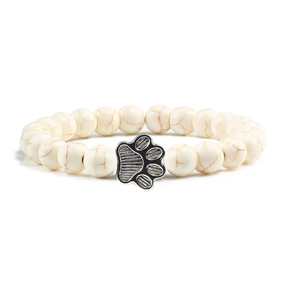 Bracelet avec perles en forme de pattes – Design en pierre naturelle