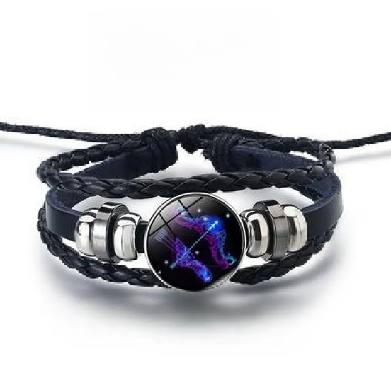 Bracelet brillant avec 12 signes du zodiaque en or