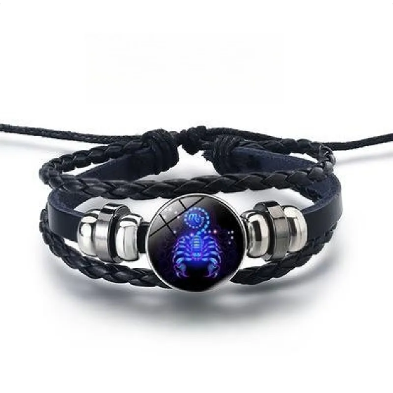Bracelet brillant avec 12 signes du zodiaque en or