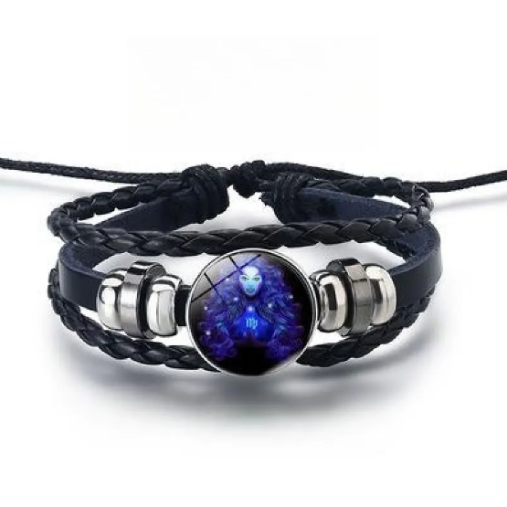 Bracelet brillant avec 12 signes du zodiaque en or