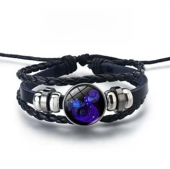 Bracelet brillant avec 12 signes du zodiaque en or