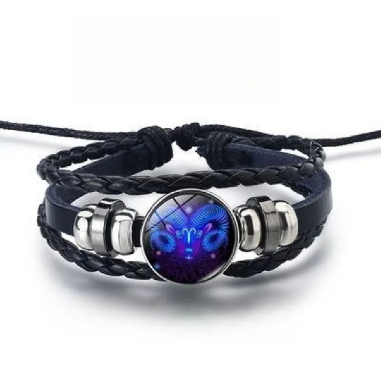 Bracelet brillant avec 12 signes du zodiaque en or