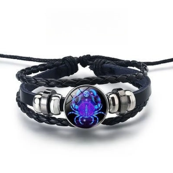 Bracelet brillant avec 12 signes du zodiaque en or