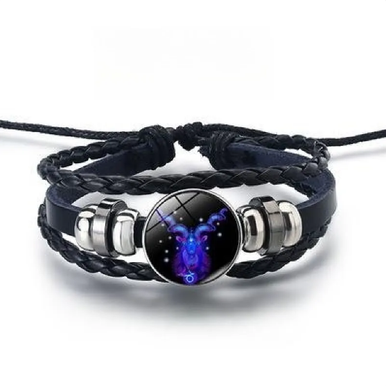 Bracelet brillant avec 12 signes du zodiaque en or