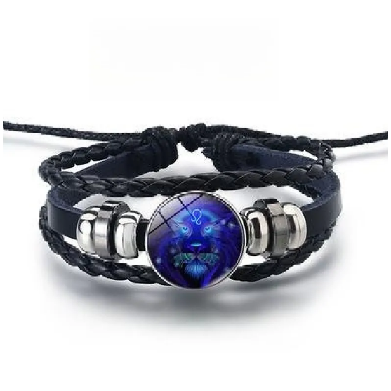 Bracelet brillant avec 12 signes du zodiaque en or