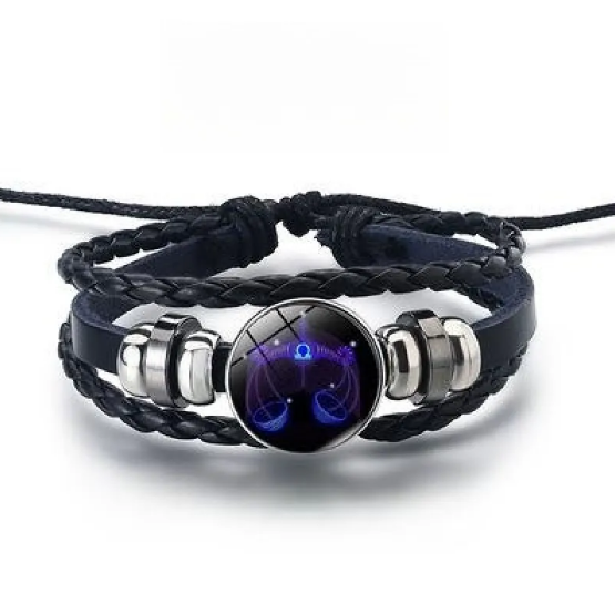 Bracelet brillant avec 12 signes du zodiaque en or