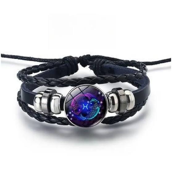 Bracelet brillant avec 12 signes du zodiaque en or