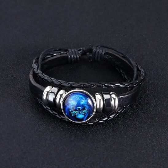 Bracelet brillant avec 12 signes du zodiaque en or