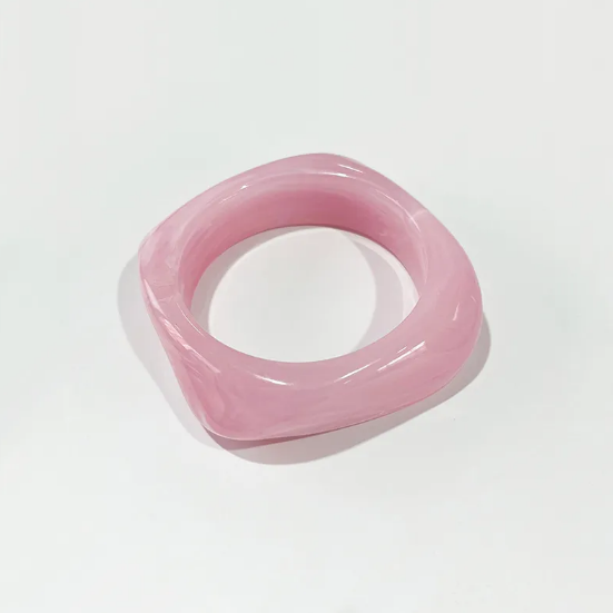 Bracelet carré coloré en acrylique en or