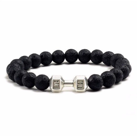 Bracelet d'aromathérapie avec pierres de lave en or