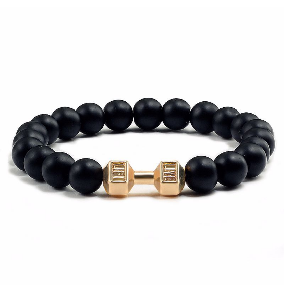 Bracelet d'aromathérapie avec pierres de lave en or