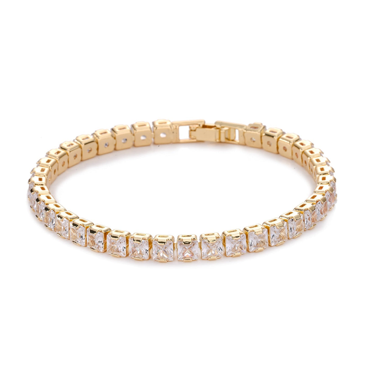 Bracelet de tennis carré en or