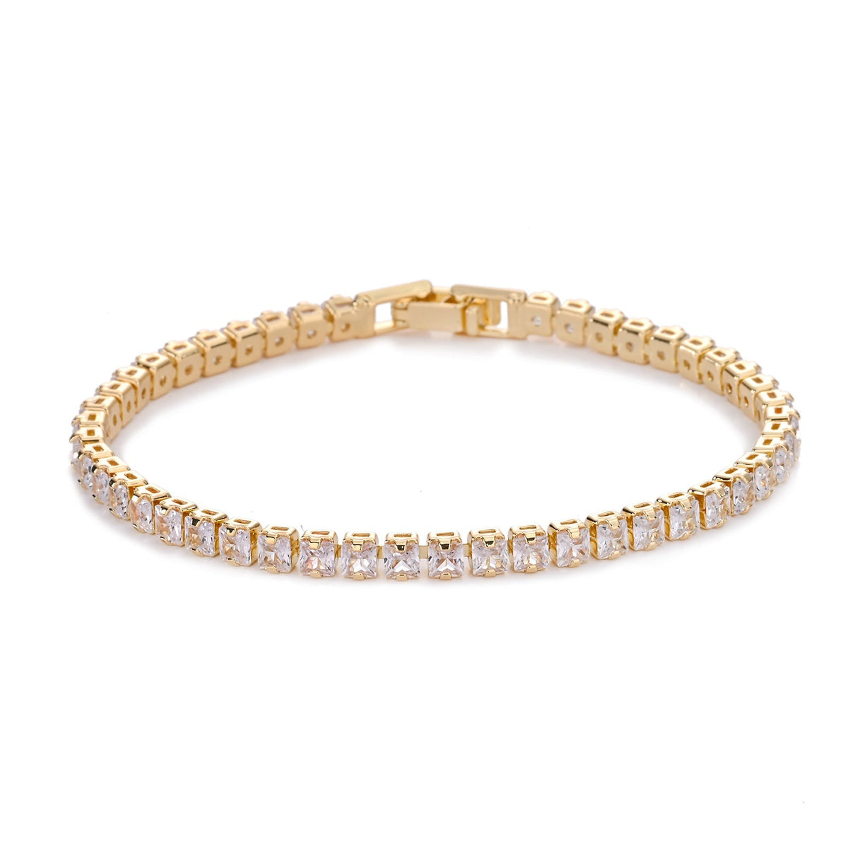 Bracelet de tennis carré en or