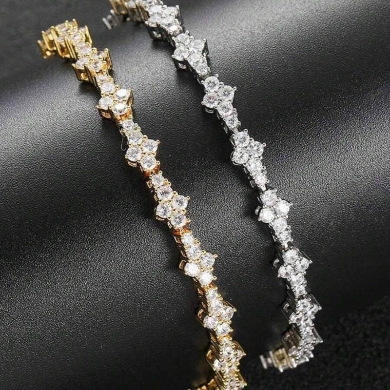 Bracelet de tennis classique en or blanc