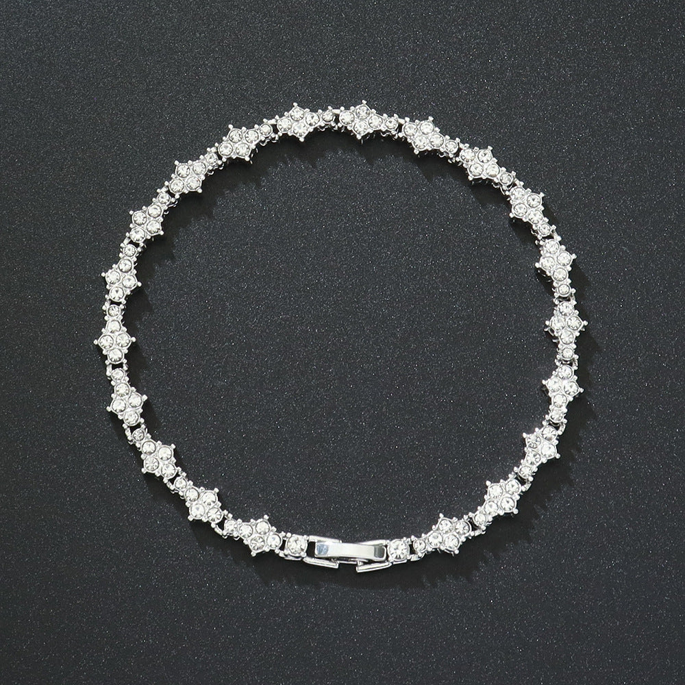 Bracelet de tennis classique en or blanc