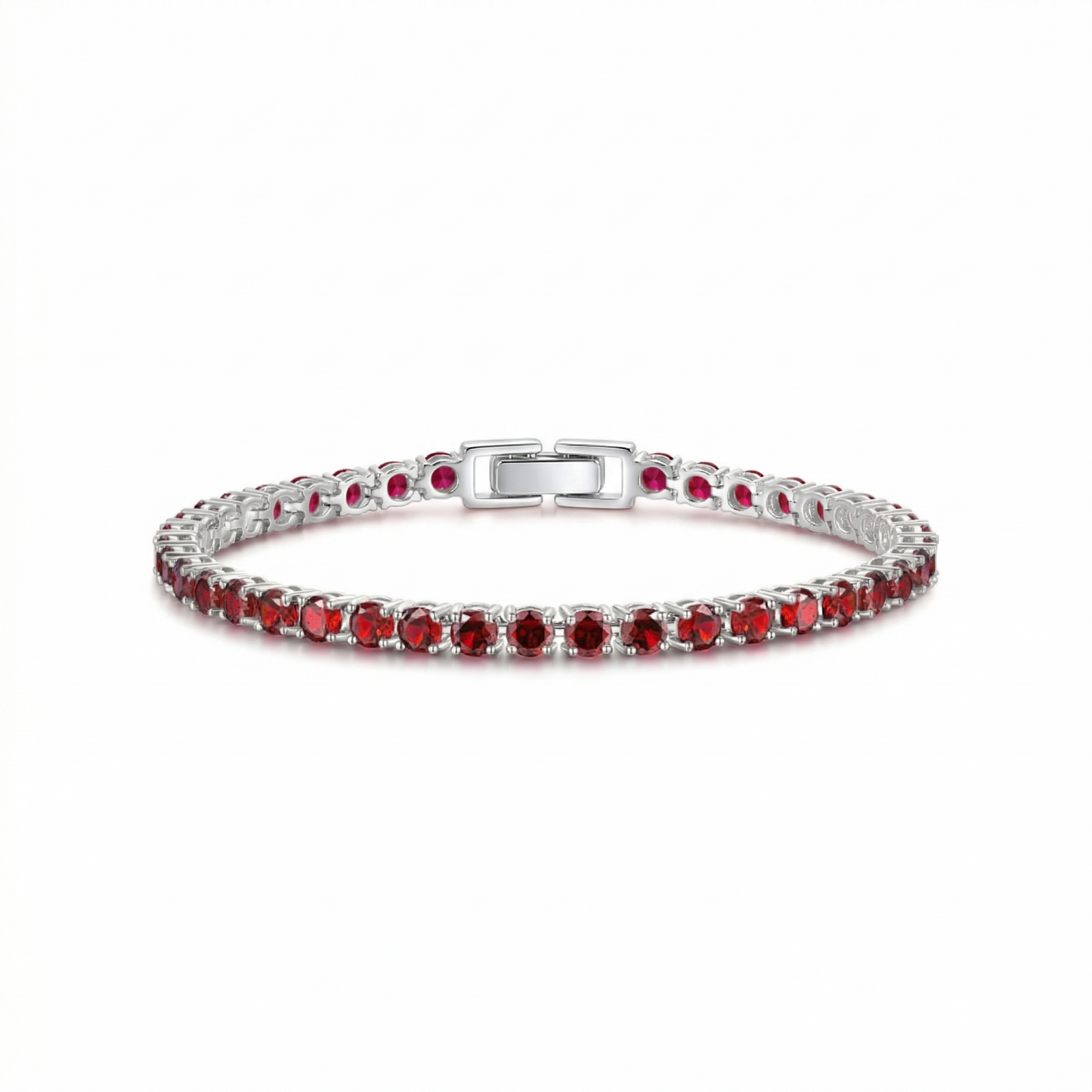 Bracelet de Tennis en Rubis | Or Blanc