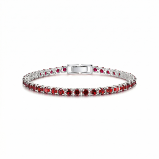 Bracelet de Tennis en Rubis | Or Blanc