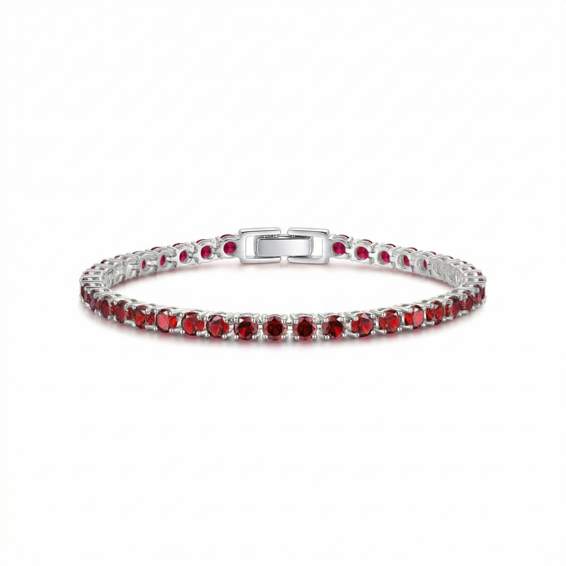 Bracelet de Tennis en Rubis | Or Blanc