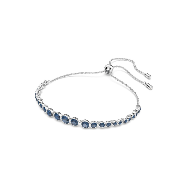Bracelet de tennis en saphir Taillé rond en or blanc