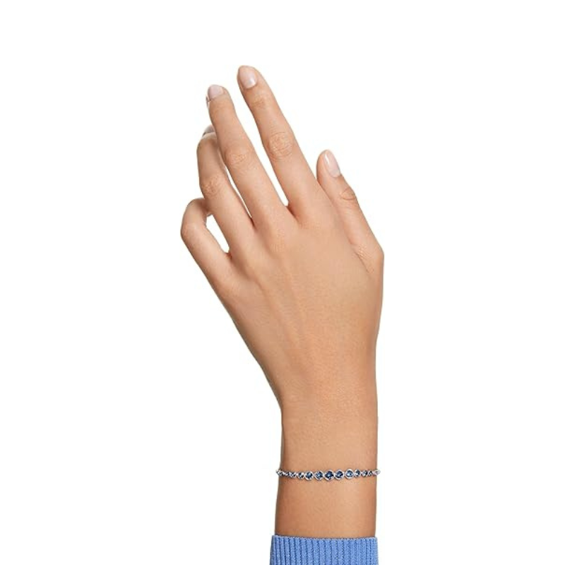 Bracelet de tennis en saphir Taillé rond en or blanc