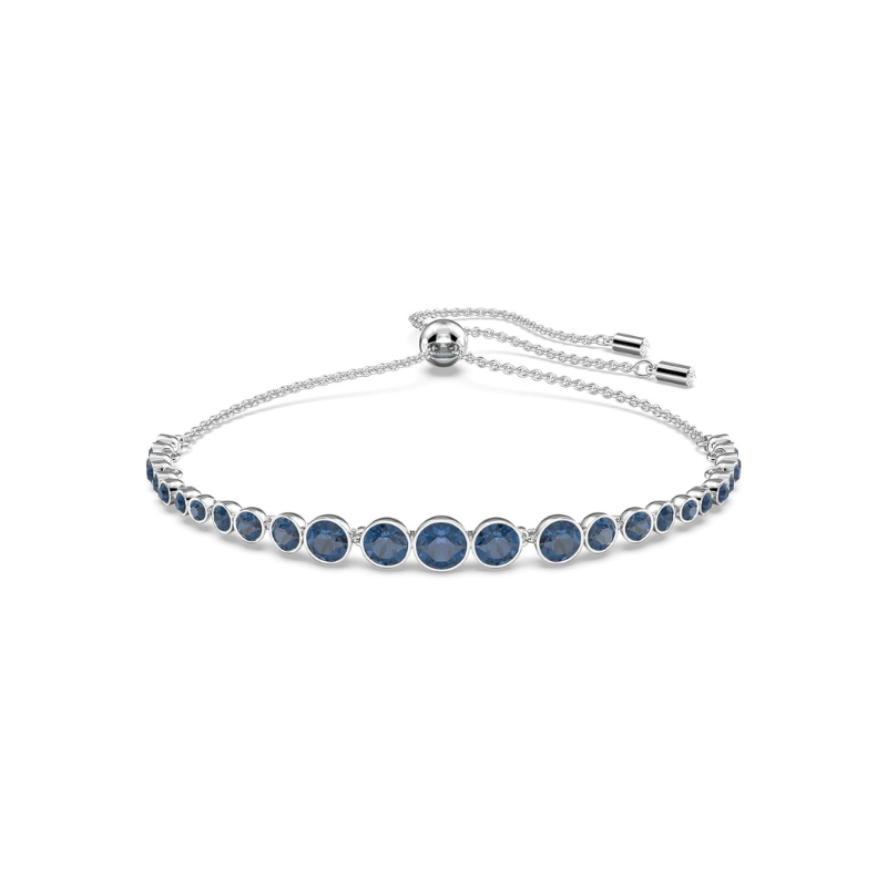 Bracelet de tennis en saphir Taillé rond en or blanc