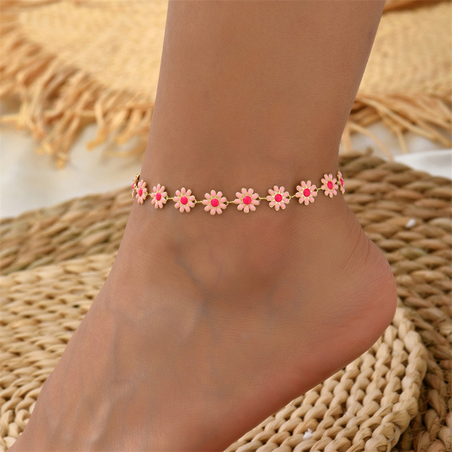 Bracelet de cheville « marguerite » en or