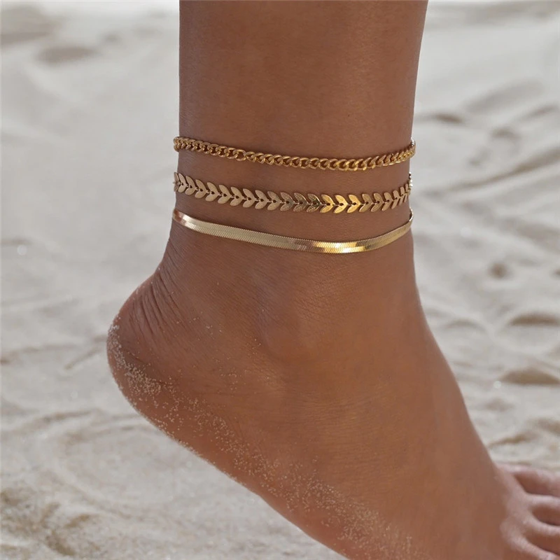 Bracelet de cheville doré