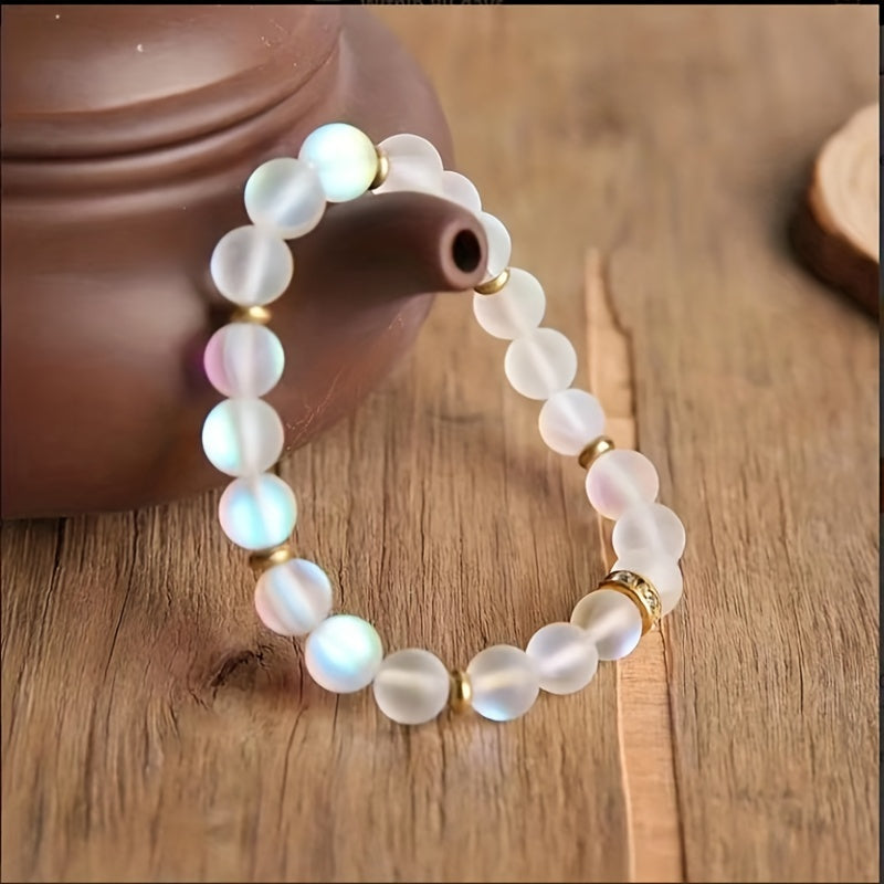 Bracelet de confiance avec des marguerites et de la pierre de lune en or
