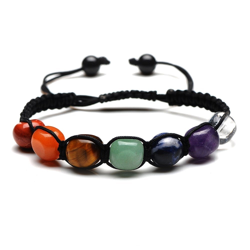 Bracelet de richesse en pierres naturelles magiques fait à la main en or