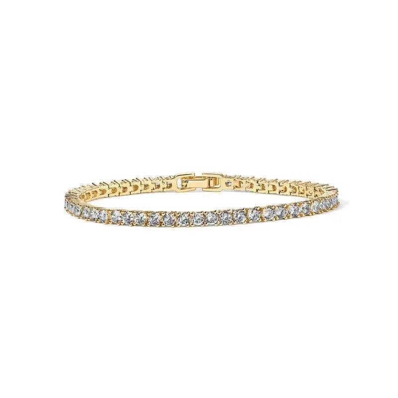 Bracelet de tennis fascinant avec des cristaux en or