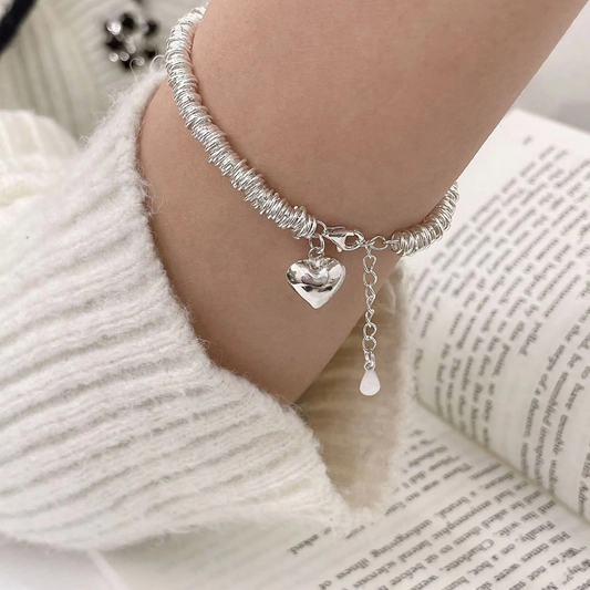 Bracelet élégant avec cœur en argent