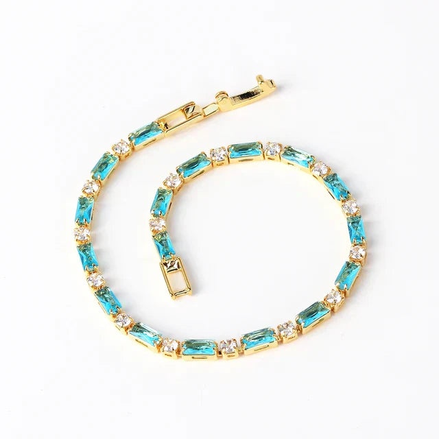 Bracelet en pierre turquoise naturelle en or