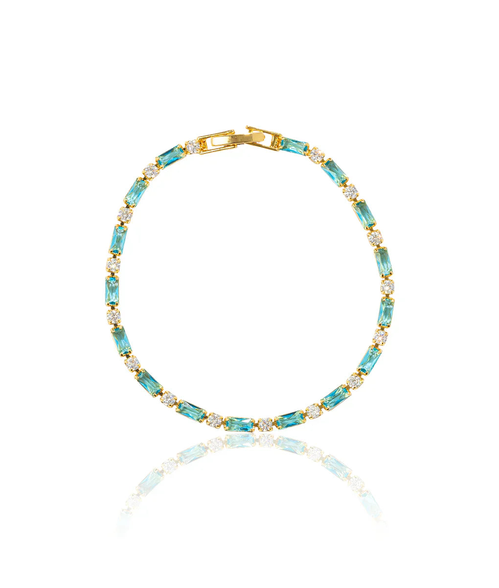 Bracelet en pierre turquoise naturelle en or