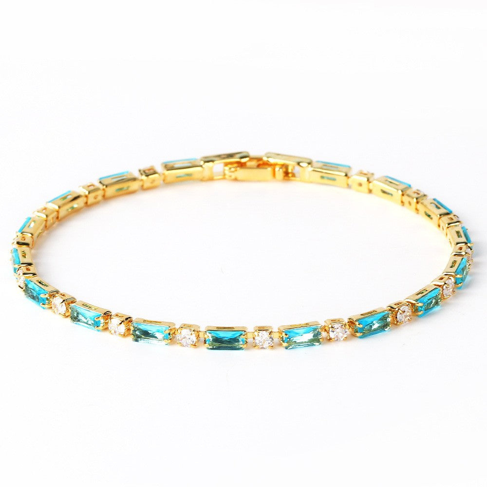 Bracelet en pierre turquoise naturelle en or
