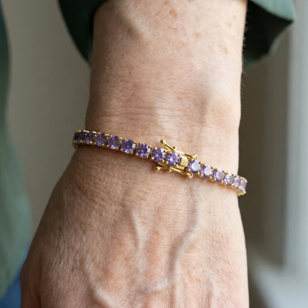 Bracelet en améthyste en or blanc