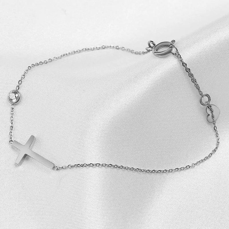 Bracelet "Foi" en or blanc