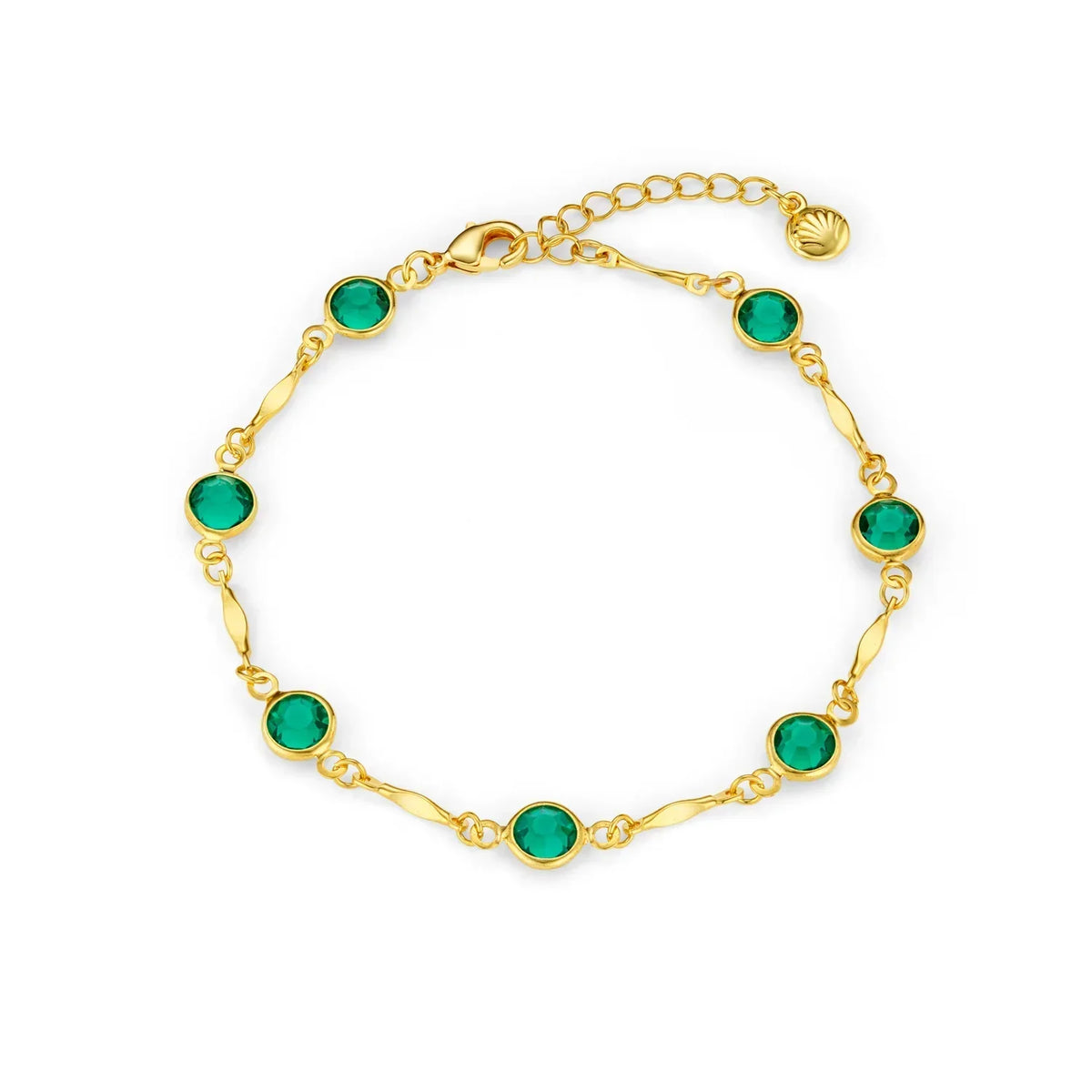 Bracelet en chaîne émeraude en or